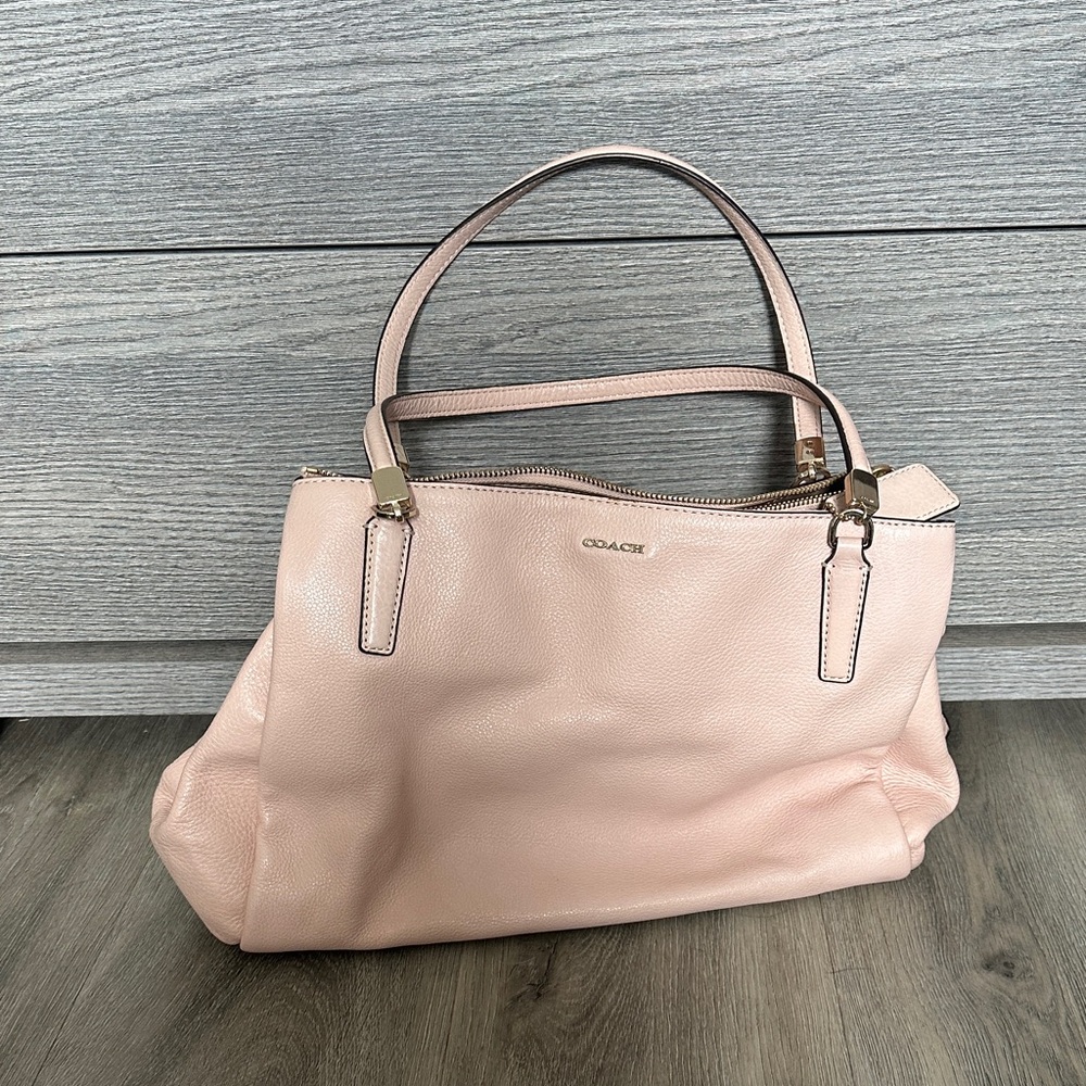Light Pink / Blush Coach Leather Shoulder Bag